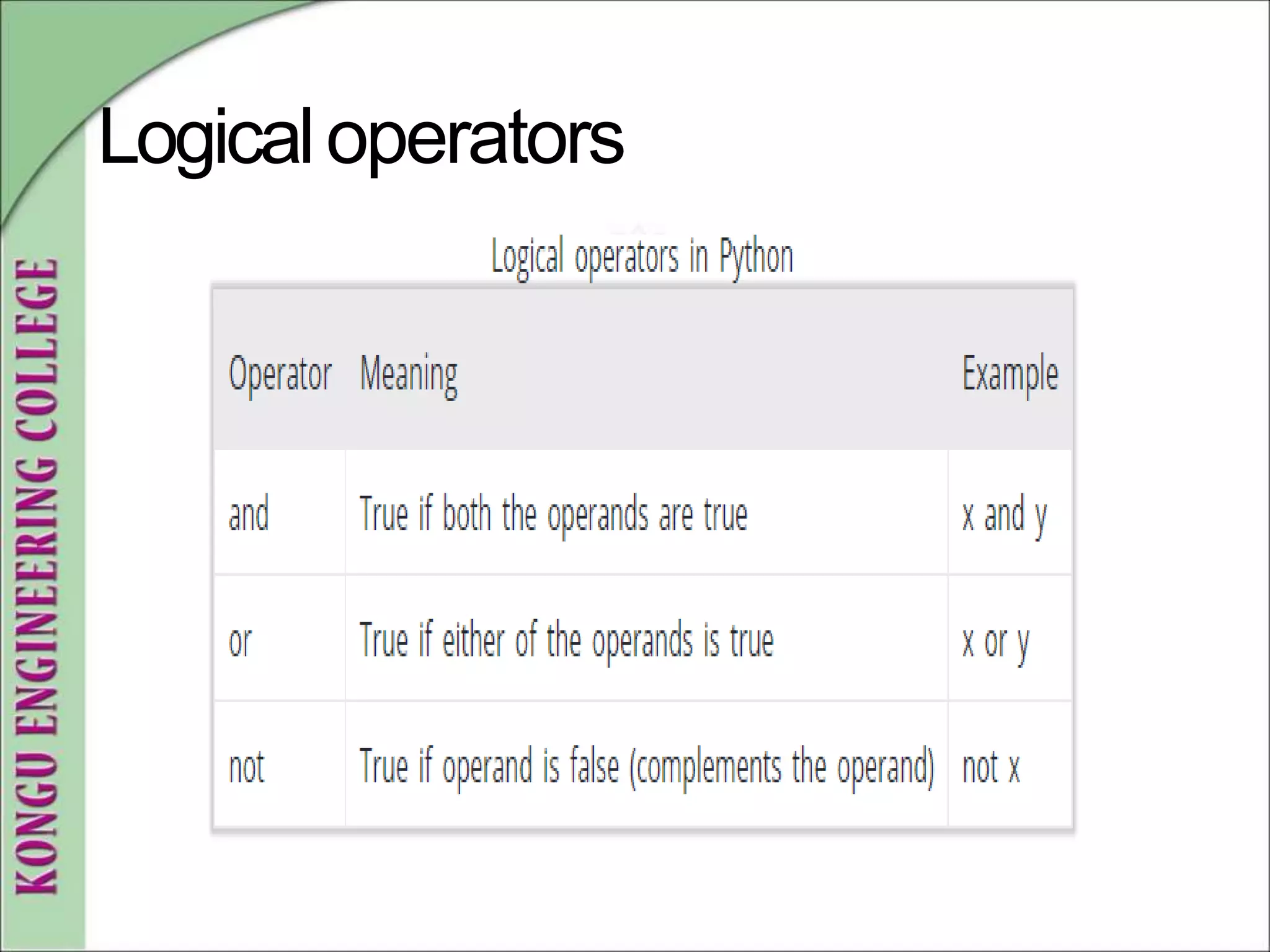 Logicaloperators
 