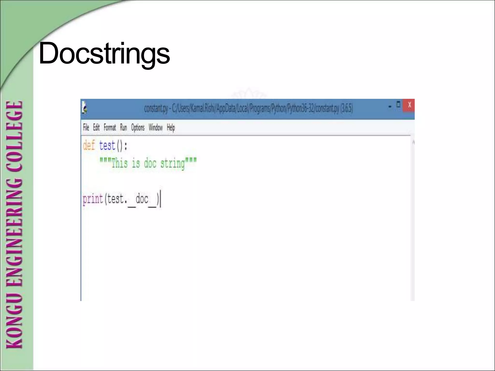Docstrings
 