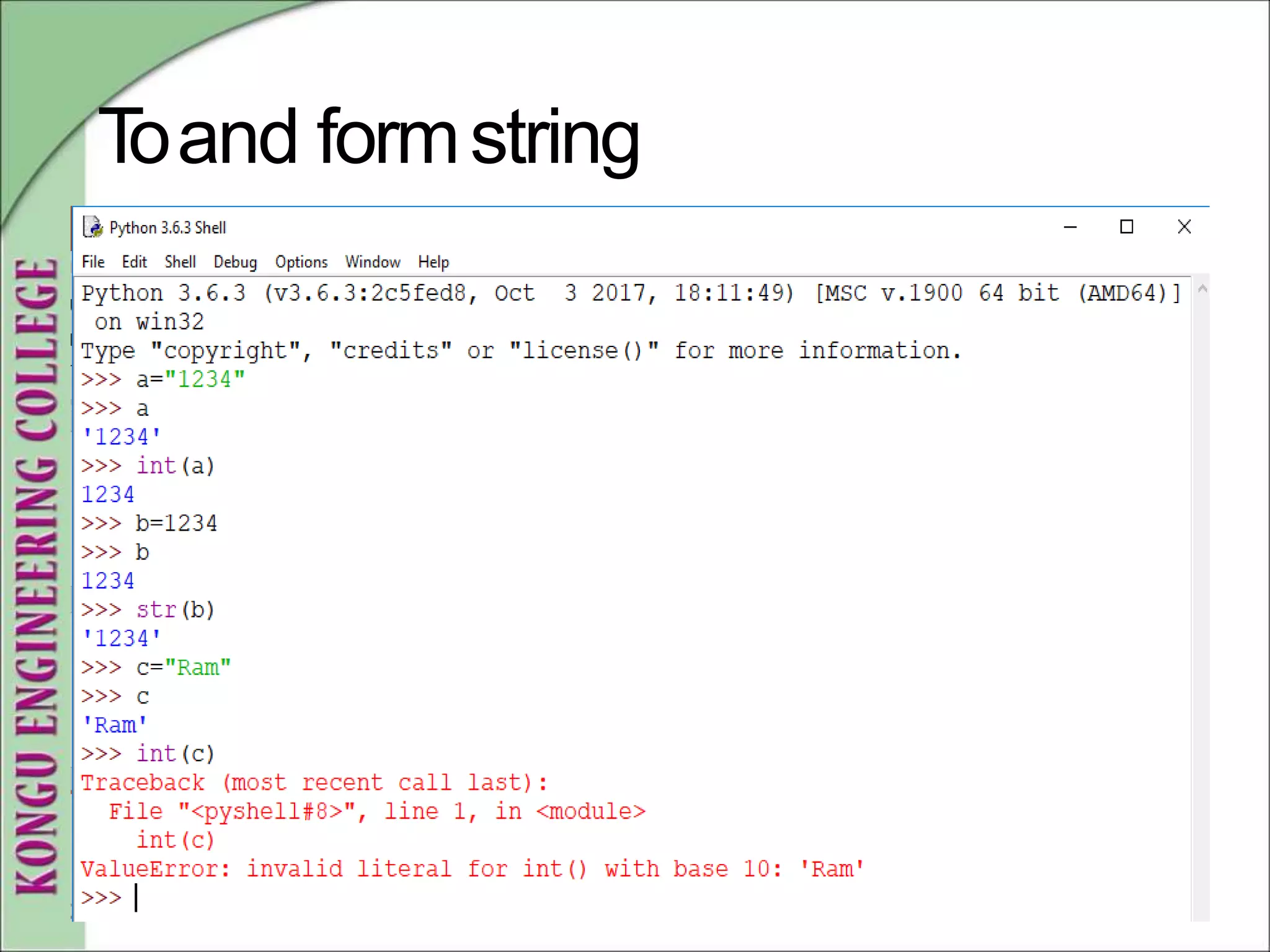 T
oand formstring
 