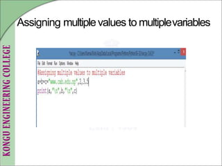 Assigning multiplevalues to multiplevariables
 