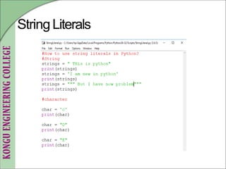 String Literals
 