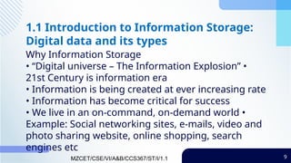 Unit I 1.1 - 1.4.pptx Storage Technologies | PPTX