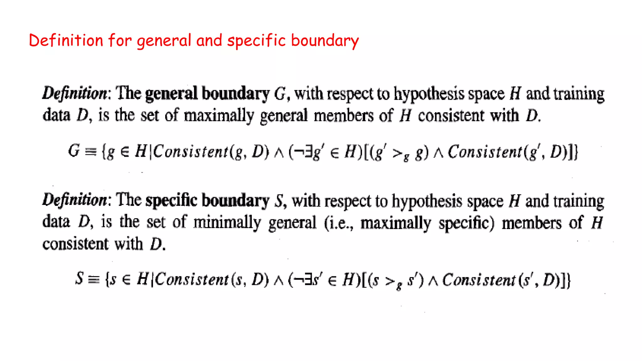 Definition for general and specific boundary
 
