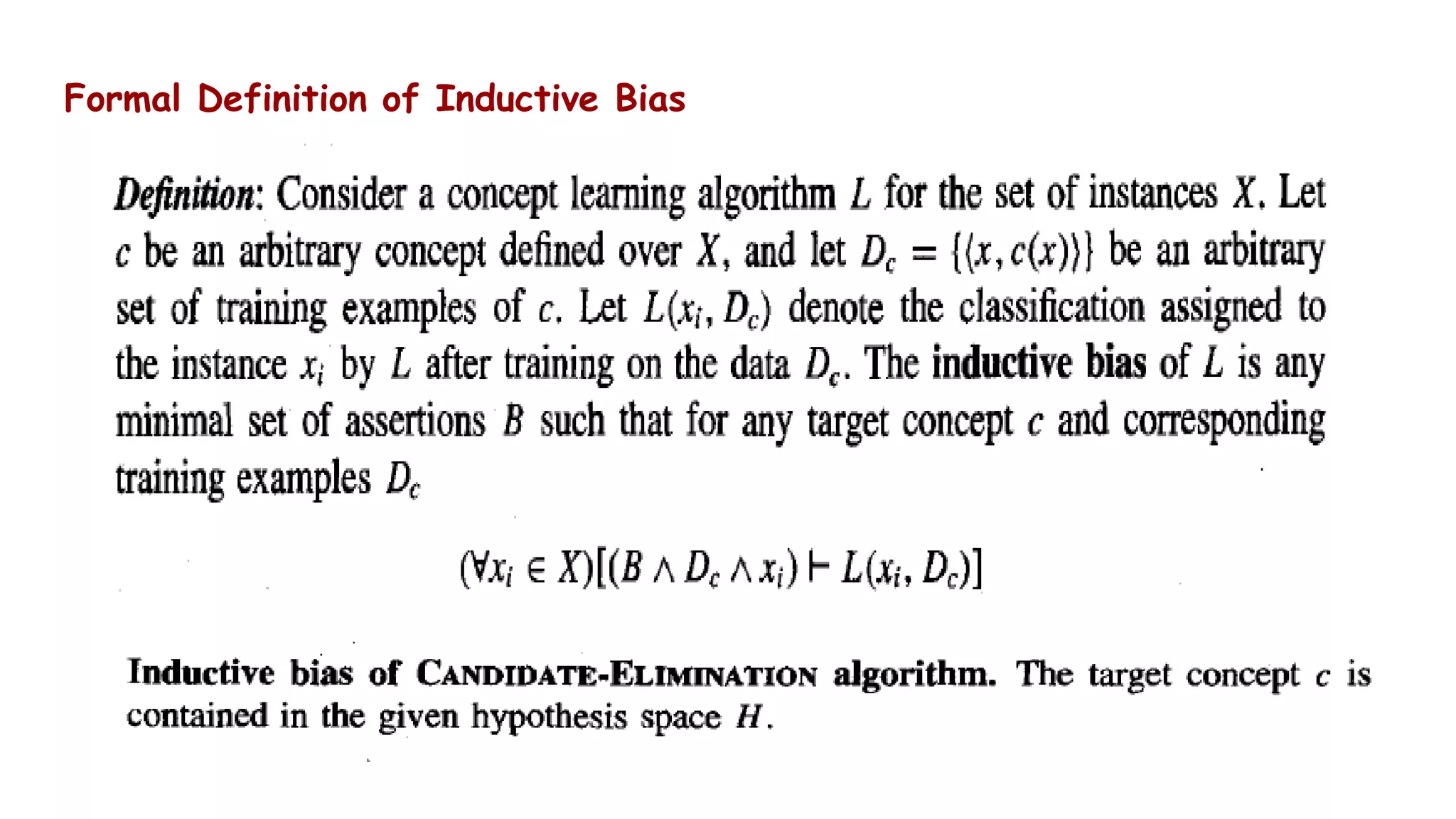 Formal Definition of Inductive Bias
 