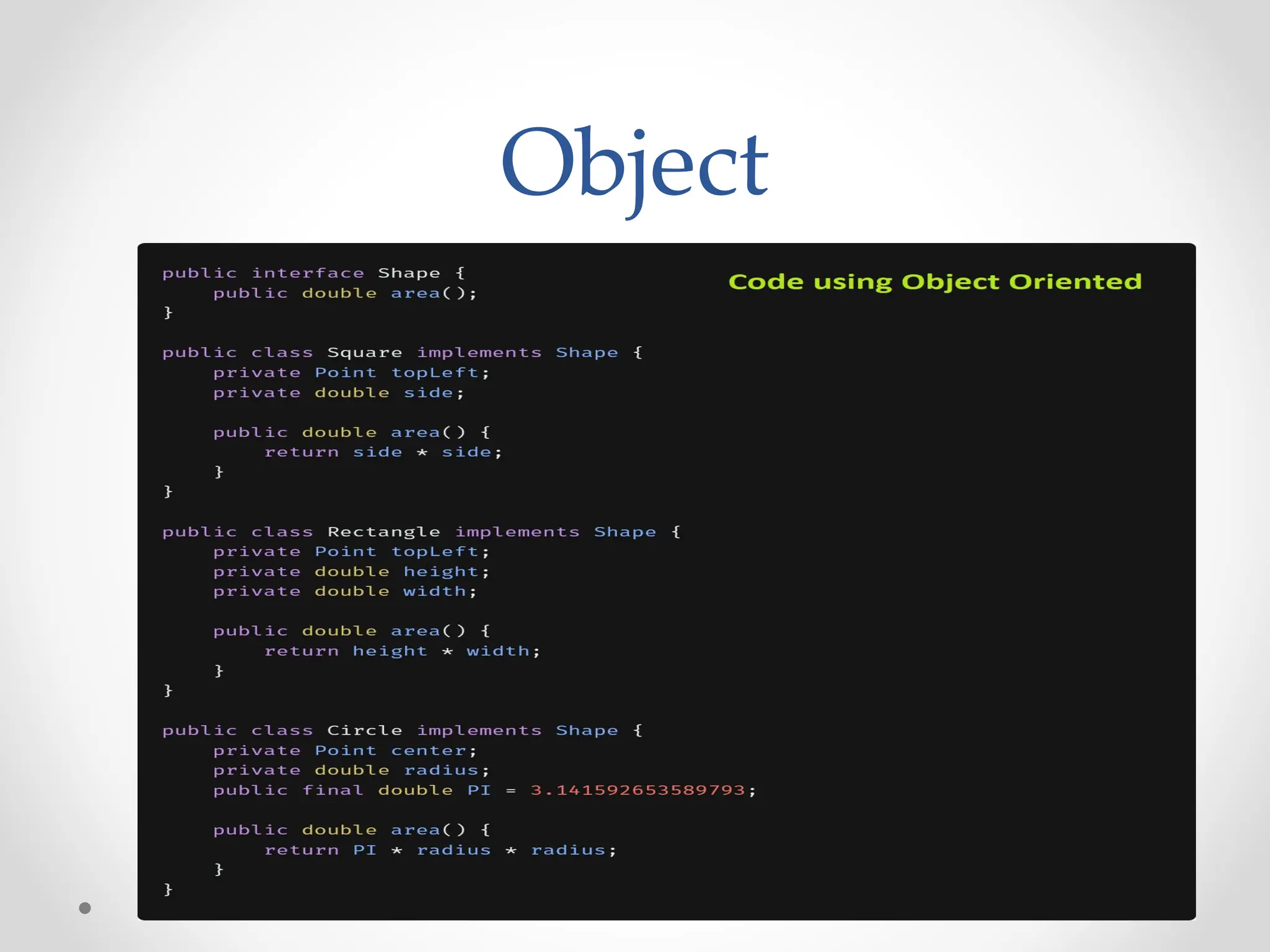 Object
 