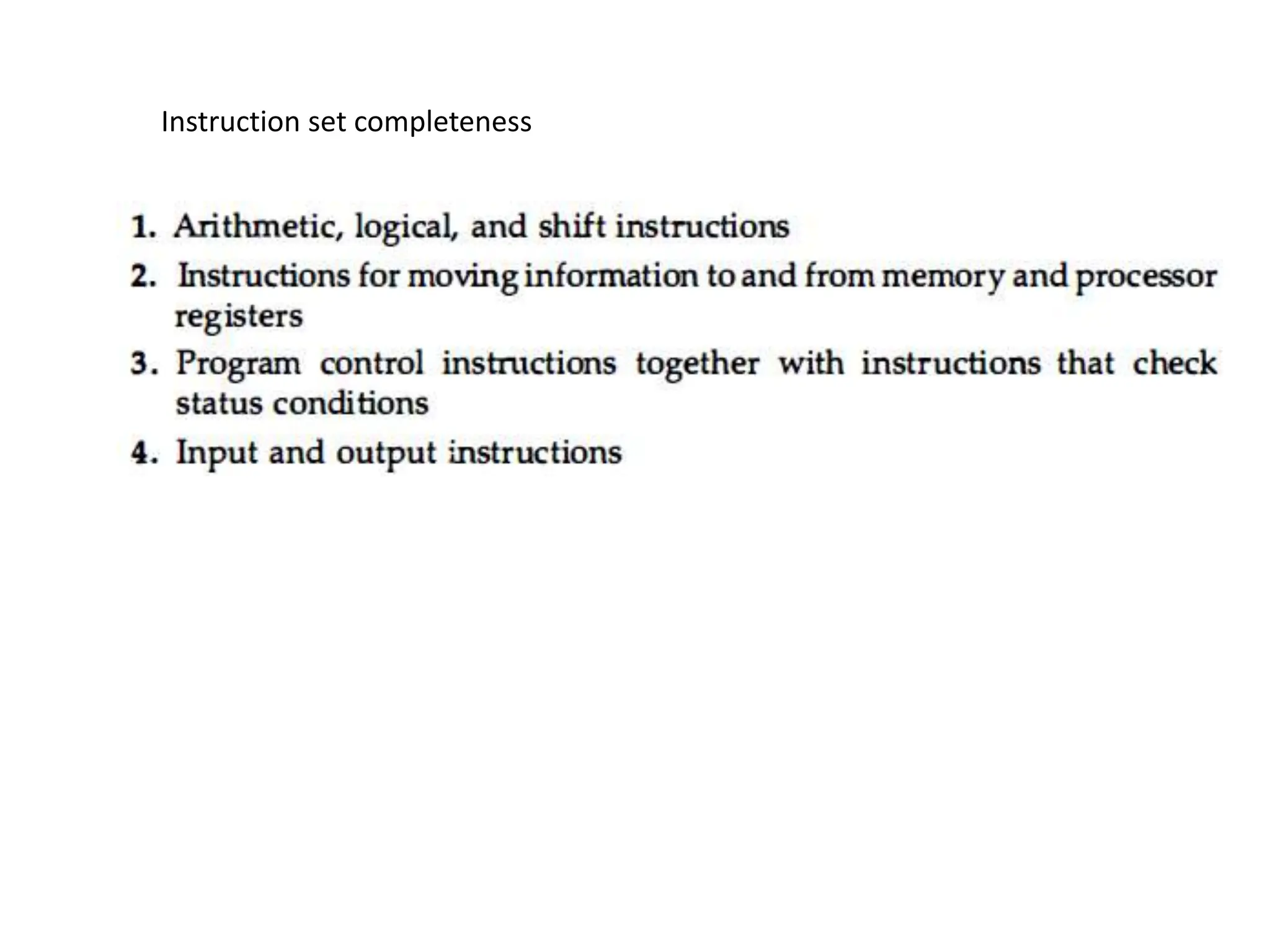 Instruction set completeness
 