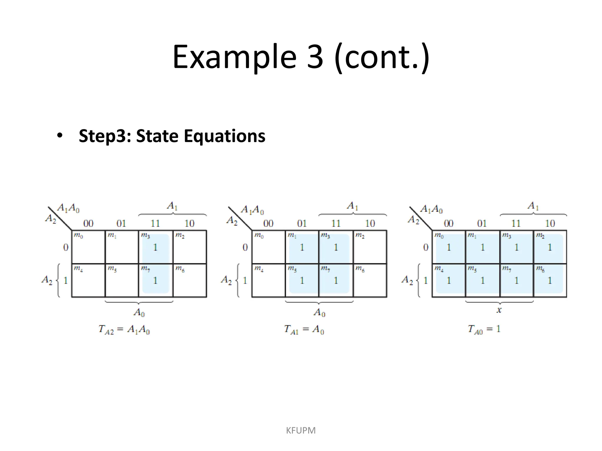 Example 3 (cont.)
KFUPM
• Step3: State Equations
 