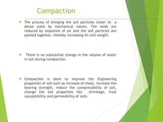 Unit I_ Soil Compaction methods - Moisture Density Relation | PPT