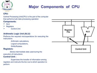 cpu in comoyter arcitecture and organization | PPT