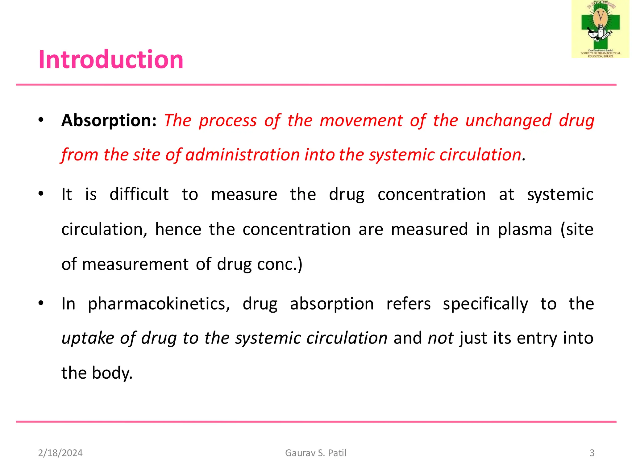 Biopharmaceutics: Drug Absorption and Factor Affecting Drug Absorption ...