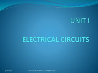 ELECTRICAL CIRCUITS
5/20/2020 1NSR/AP/ECE/PSNACET/BEEIE/R2017
 