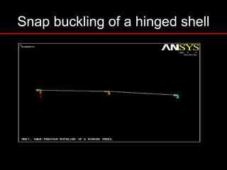 Snap buckling of a hinged shell
Hinged cylindrical shell-FEM MODEL
 