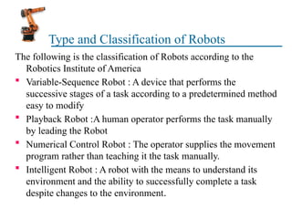 Unit I FundamentalsUnit I Fundamentals of Robotics (1).ppt