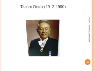 TAIICHI OHNO (1912-1990)
12/8/2015
36
P.SUDHA,DOMS,TQM
 
