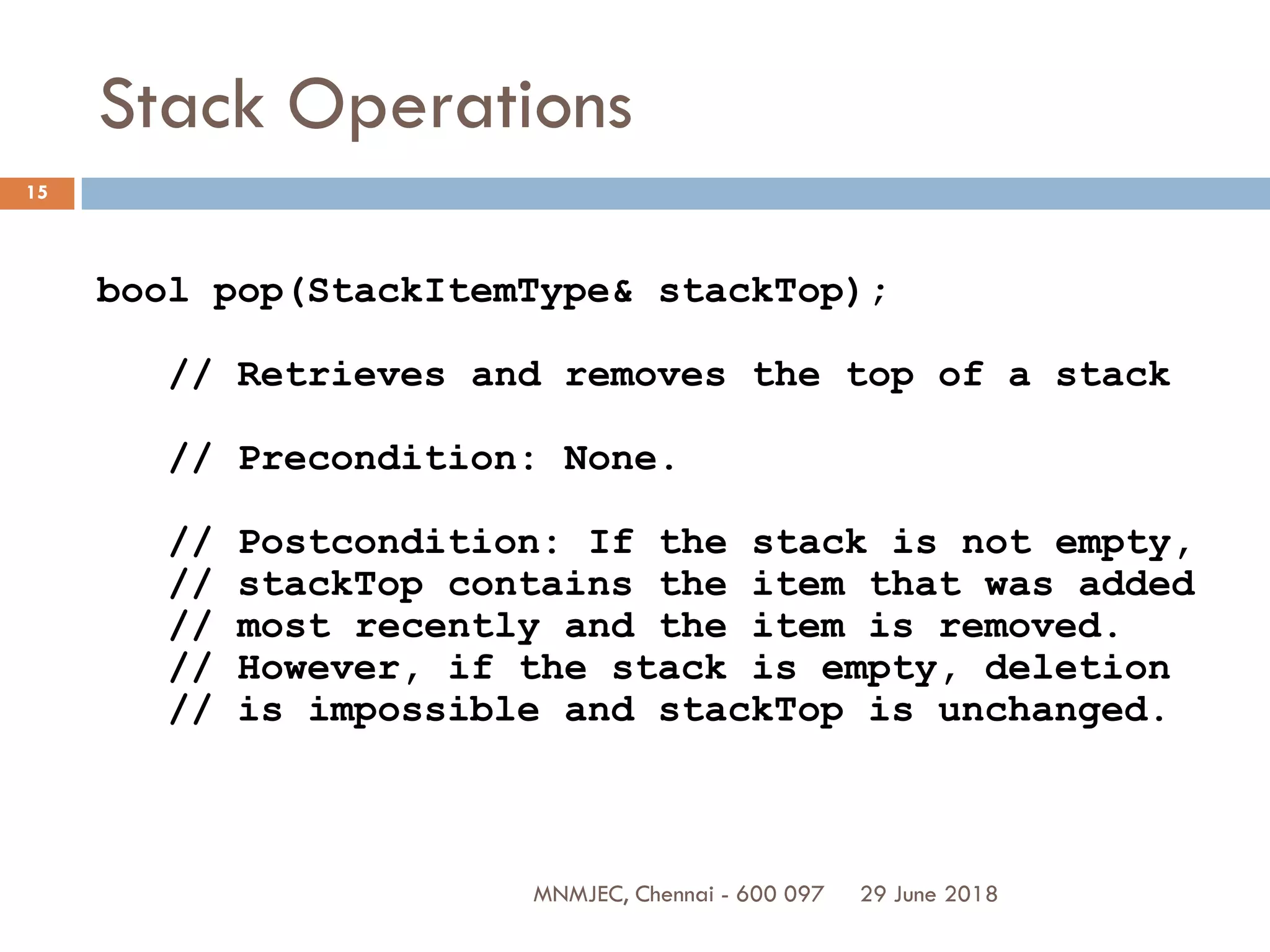 UNIT II LINEAR DATA STRUCTURES – STACKS, QUEUES | PDF