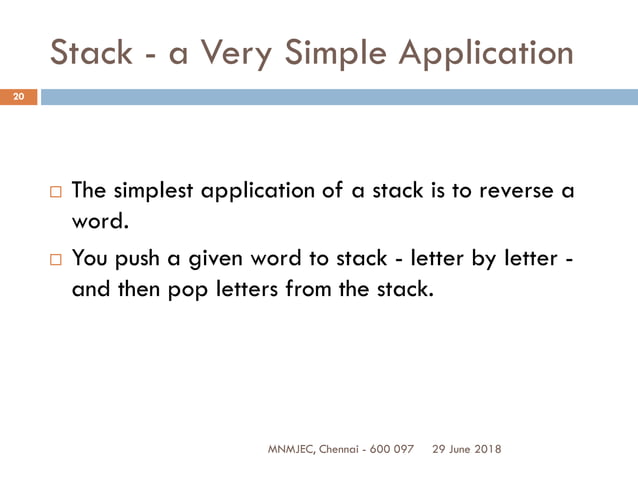 UNIT II LINEAR DATA STRUCTURES – STACKS, QUEUES | PDF