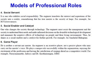 Models of Professional Roles
 