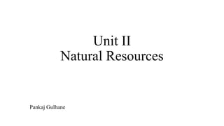 Unit II
Natural Resources
Pankaj Gulhane
 