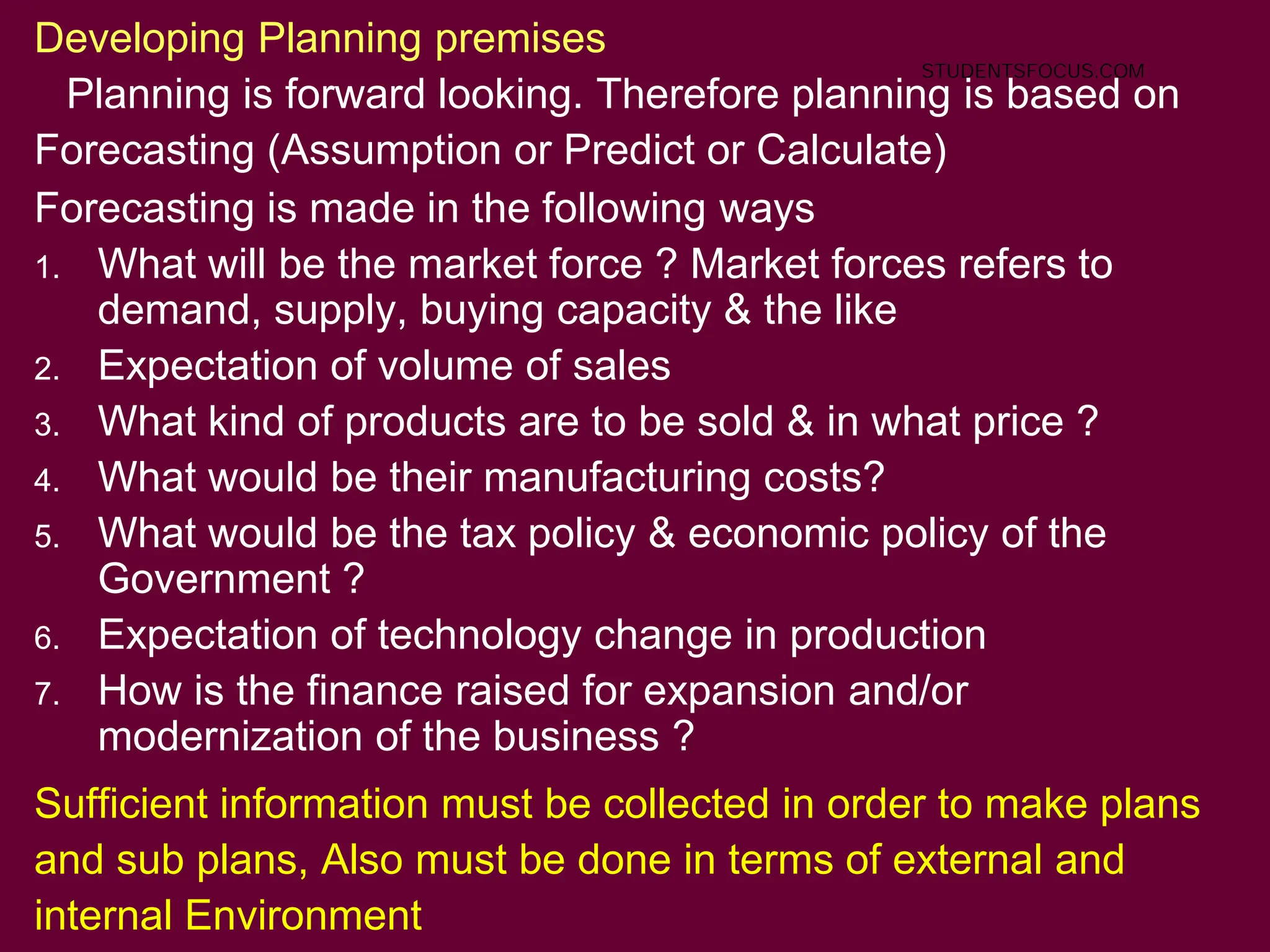 Unit II PLANNING NOTES LECTURE PLAN WITH PPT | PDF