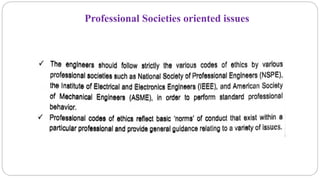Professional Societies oriented issues
 