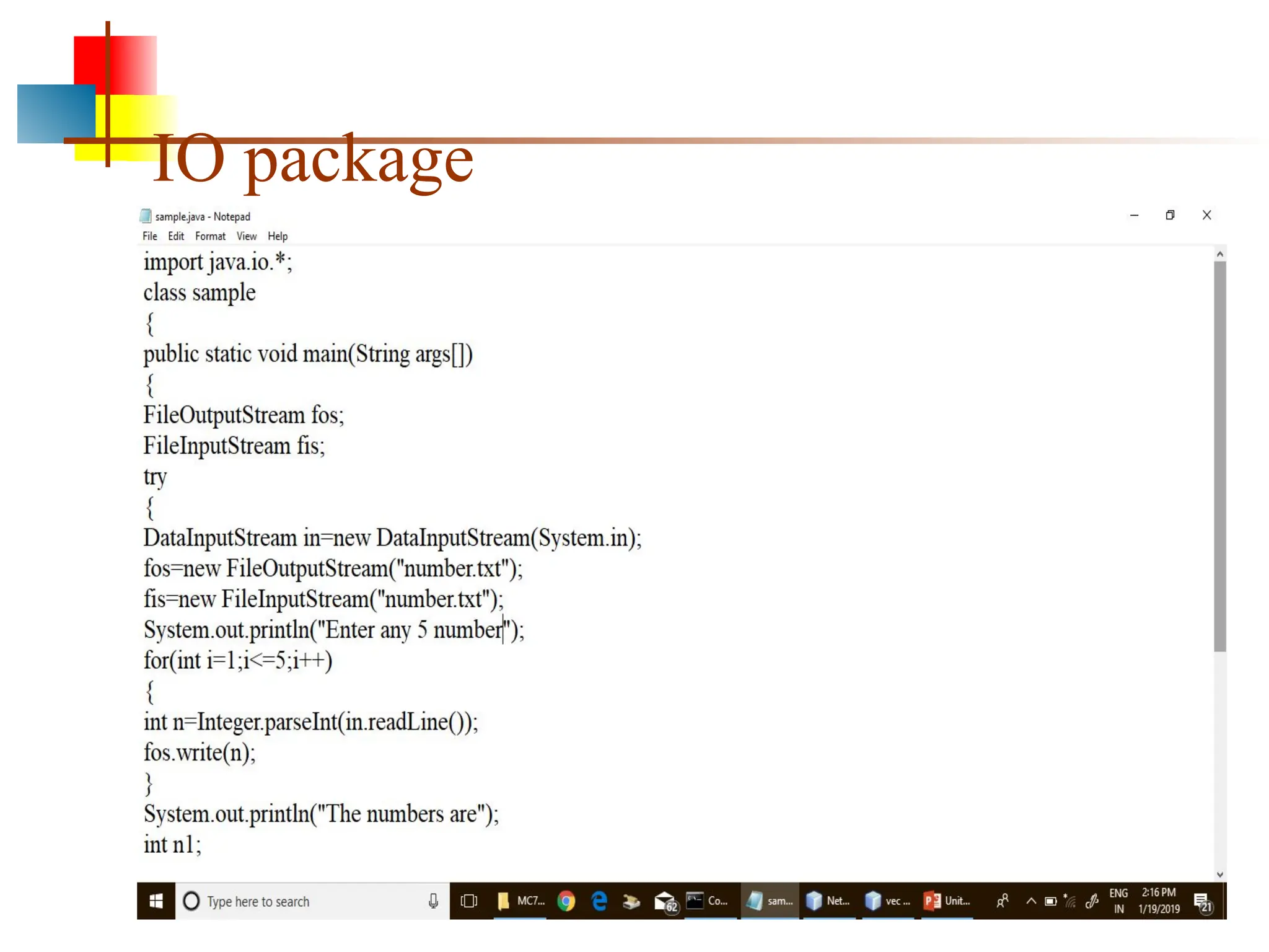 IO package 78 