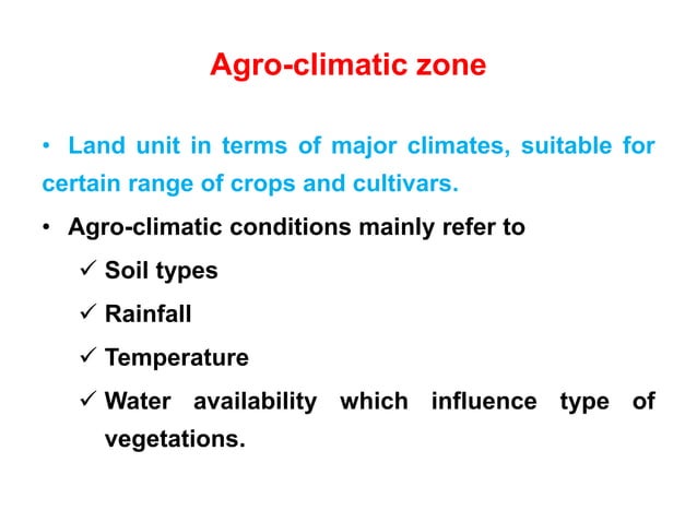 Unit II - Agro climatic zones of India and Tamil Nadu.ppt