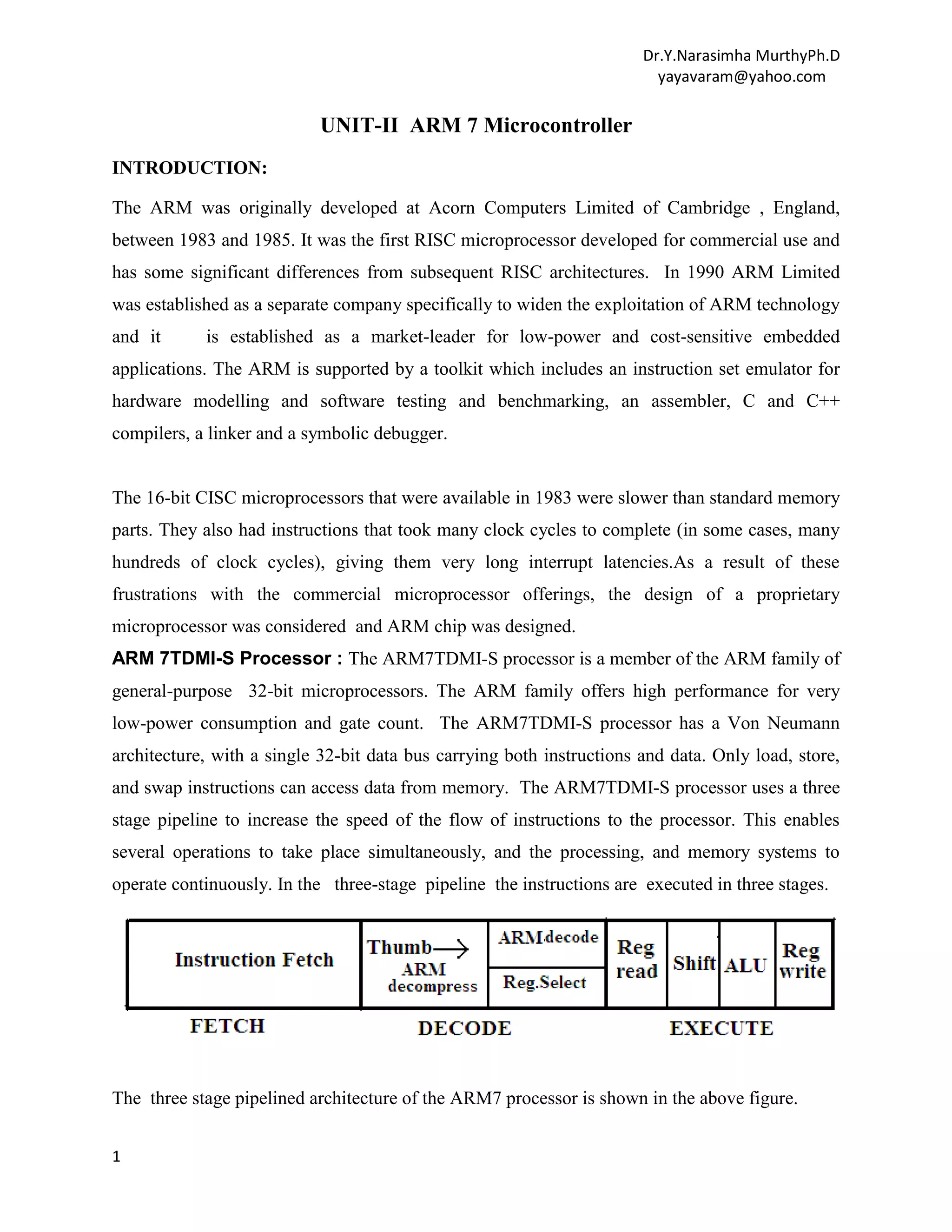 ARM7-ARCHITECTURE | DOCX | Programming Languages | Computing