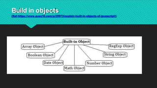 Build in objects
(Ref-https://www.ques10.com/p/29073/explain-built-in-objects-of-javascript/)
 