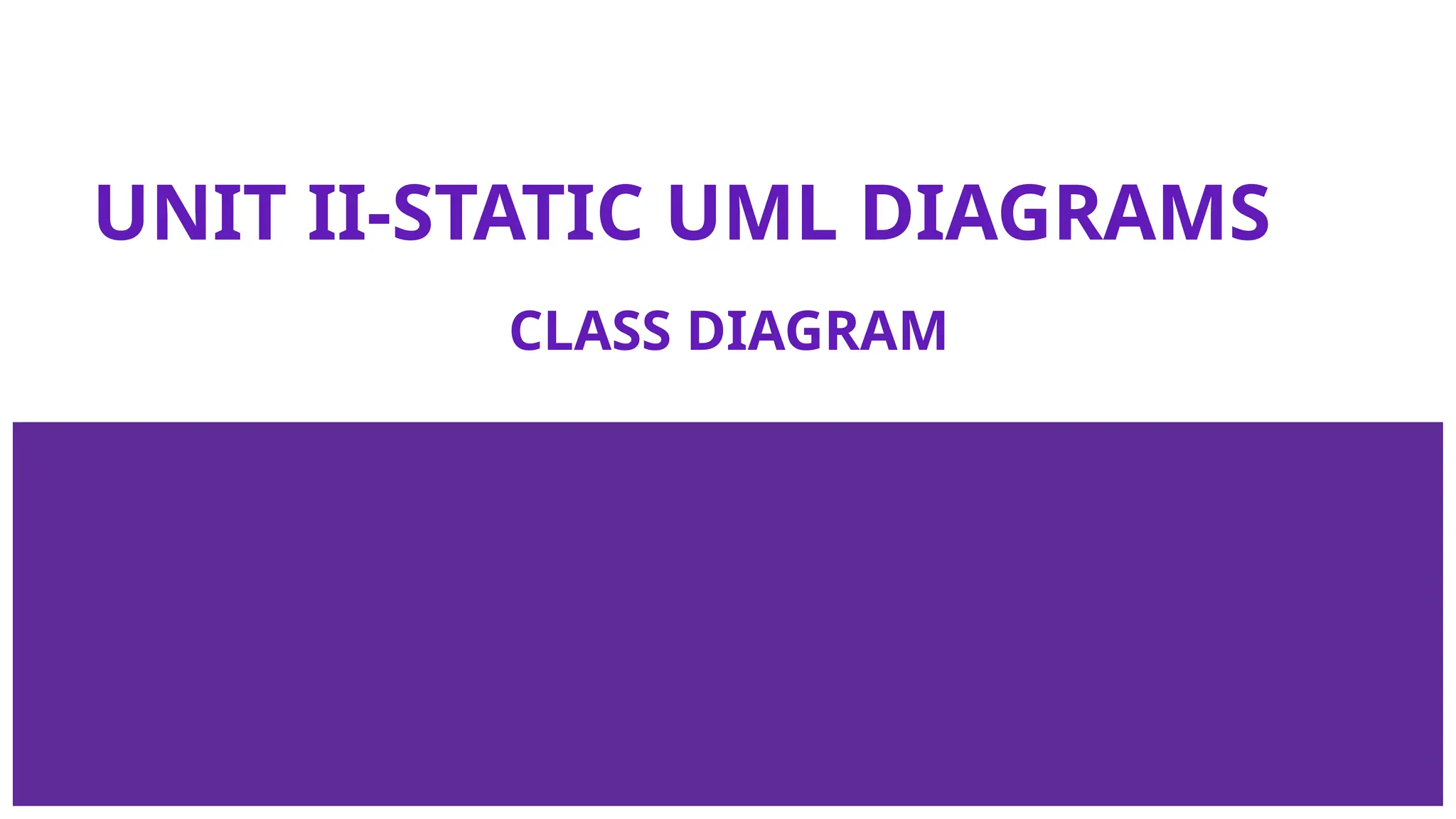 UNIT II-STATIC UML DIAGRAMS
CLASS DIAGRAM
 