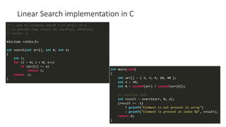 Linear Search implementation in C