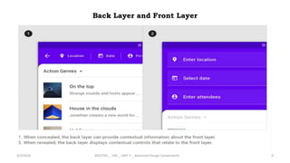 Back Layer and Front Layer
4/2/2024 20CDT42 _ UID _ UNIT II _ Advanced Design Components 4
 