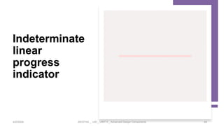 Indeterminate
linear
progress
indicator
4/2/2024 20CDT42 _ UID _ UNIT II _ Advanced Design Components 49
 