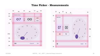 Time Picker - Measurements
4/2/2024 20CDT42 _ UID _ UNIT II _ Advanced Design Components 95
 
