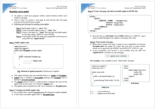 B.Sc. III(VI Sem) Advance Java Unit2: Appet | PPT