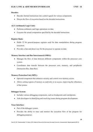 ELH-1.3 PIC & ARM MICROCONTROLLER UNIT II ARM Processor | PDF