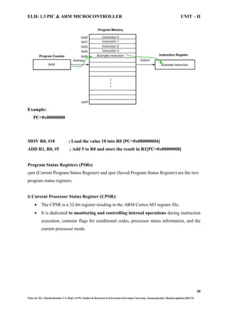 ELH-1.3 PIC & ARM MICROCONTROLLER UNIT II ARM Processor | PDF