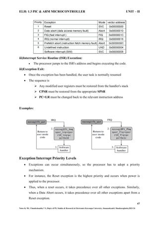 ELH-1.3 PIC & ARM MICROCONTROLLER UNIT II ARM Processor | PDF