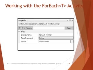 09/20/20
24
46
Working with the ForEach<T> Activity
Mr.S.B.Karthikeyan,Assistant Professor/Kongu Engineering College,Perundurai,Erode-638060.
 