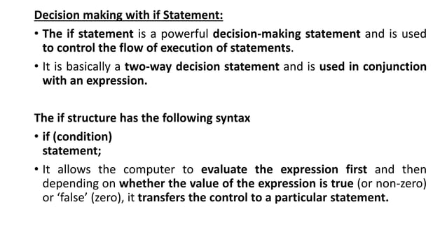 Unit ii chapter 2 Decision making and Branching in C