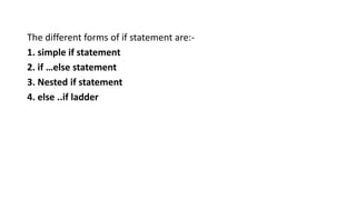 Unit ii chapter 2 Decision making and Branching in C | PPT