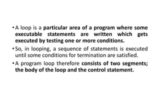 Unit II chapter 4 Loops in C | PDF