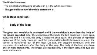 Unit II chapter 4 Loops in C | PDF