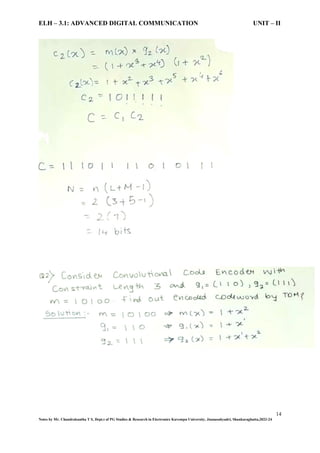 ELH – 3.1: ADVANCED DIGITAL COMMUNICATION UNIT – II Coding techniques | PDF