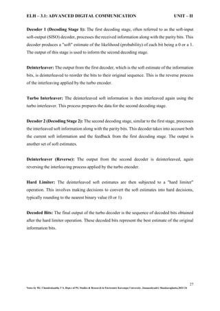 ELH – 3.1: ADVANCED DIGITAL COMMUNICATION UNIT – II Coding techniques | PDF