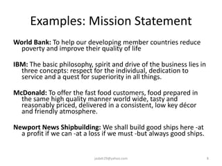 Pollution Reduction Mission Statement Examples Unit ii company direction | PPTX