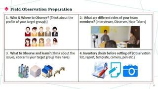 ♣ Field Observation Preparation
17
 