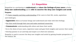 UNIT II EMPATHIZE IN DESIGN THINKING AND ANALYSIS | PPTX