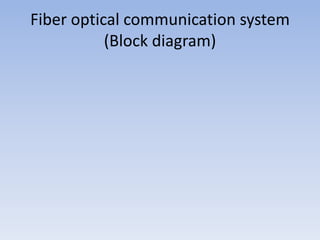 Fiber optical communication system (Block diagram) 