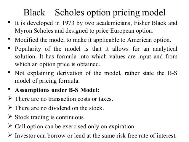 Best option pricing model