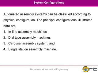 Unit iii. automated assemby systems | PDF